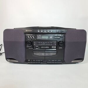 Vintage Sharp WQ-CH800 Portable Stereo Boombox 5 Disc CD Dual Cassette Radio